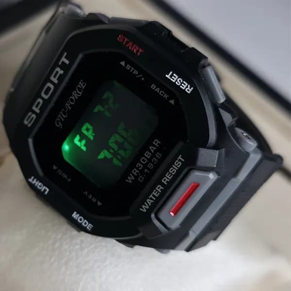 ساعت مچی اسپورت GTC-FORCE دیجیتال مشکی مدل G-1936 (ضدآب ) — تصویر ۵
