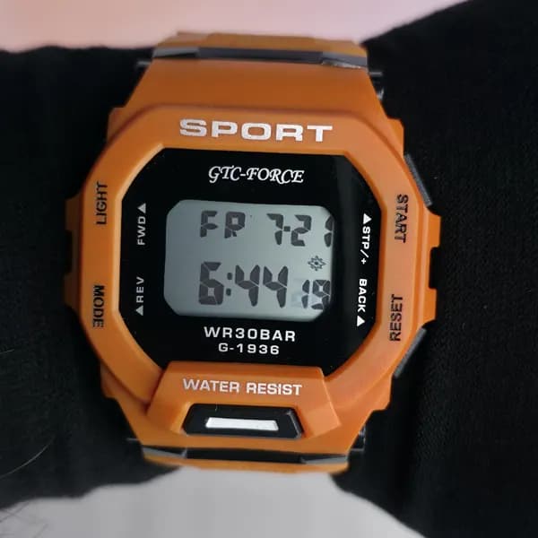 ساعت مچی اسپورت GTC-FORCE دیجیتال نارنجی مدل G-1936 (ضدآب ) — تصویر ۳
