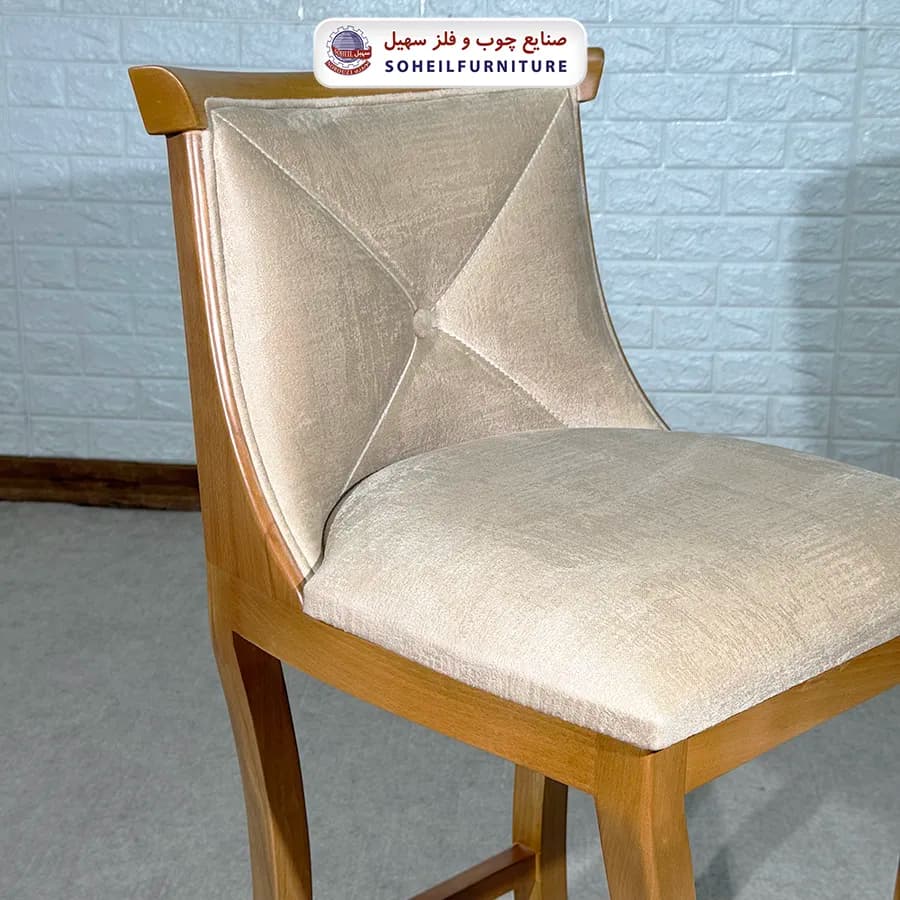 صندل اپن چوبی پشت پارچه سهیل — تصویر ۵