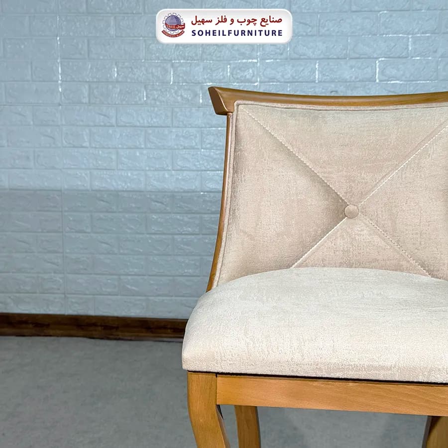 صندل اپن چوبی پشت پارچه سهیل — تصویر ۴