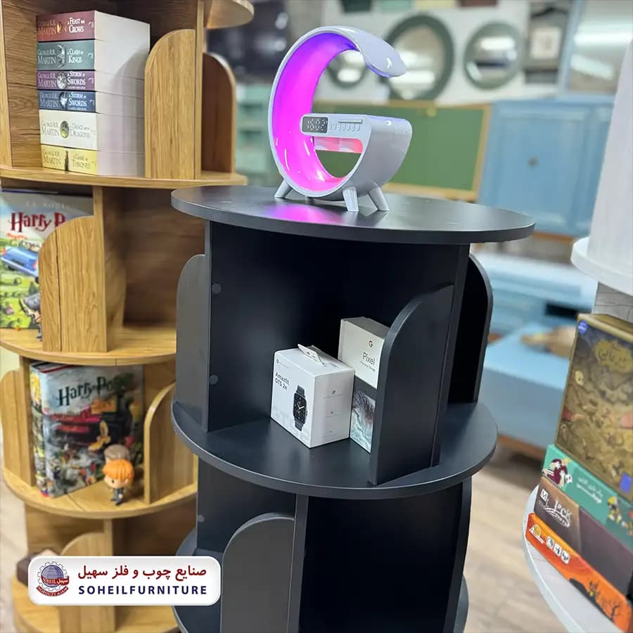 کتابخانه گردان مینیمال پینترستی مدل گردان 5طبقه سهیل — تصویر ۴