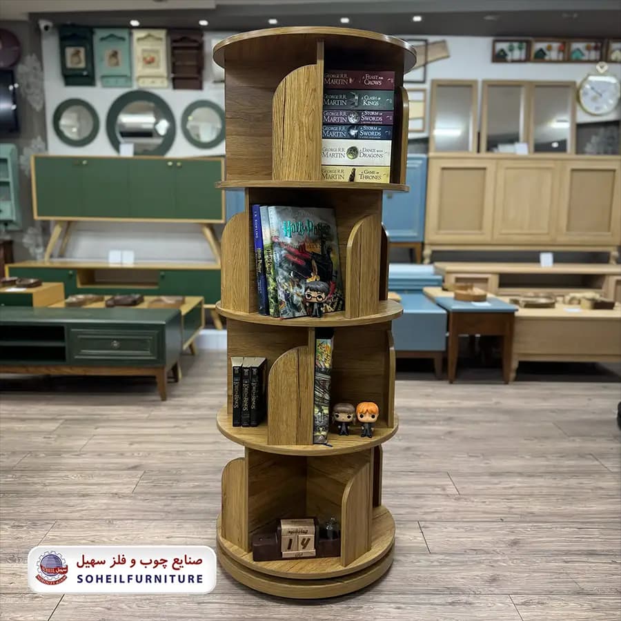 کتابخانه گردان مینیمال پینترستی مدل گردان 5طبقه سهیل — تصویر ۸