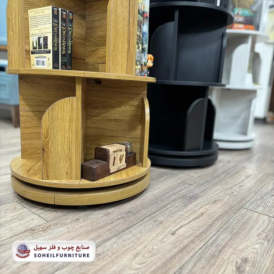 کتابخانه گردان مینیمال پینترستی مدل گردان 5طبقه سهیل — تصویر ۶