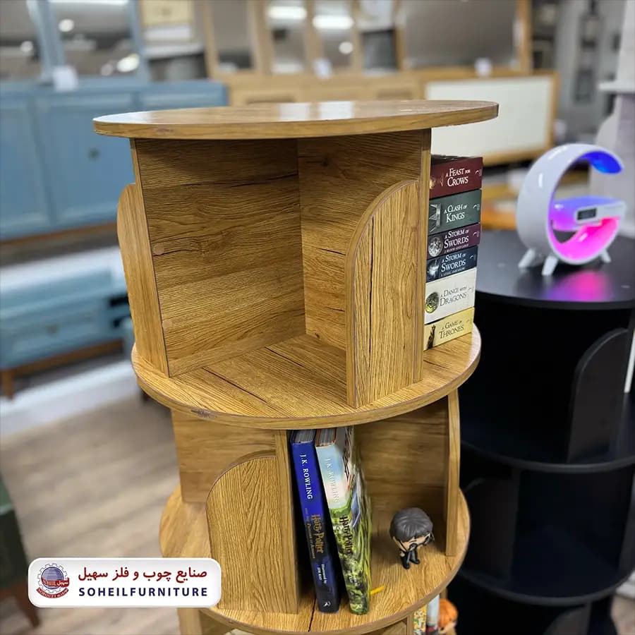 کتابخانه گردان مینیمال پینترستی مدل گردان 4طبقه سهیل — تصویر ۶
