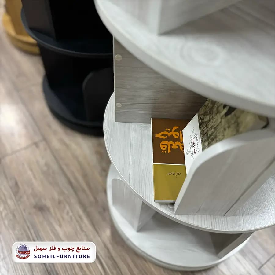 کتابخانه گردان مینیمال پینترستی مدل گردان 3طبقه سهیل — تصویر ۷