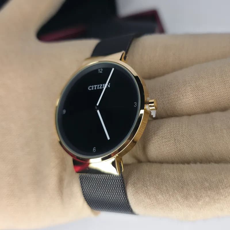 ساعت مچی عقربه ای مردانه سیتیزن مشکی طلایی مدل S1298G — تصویر ۴