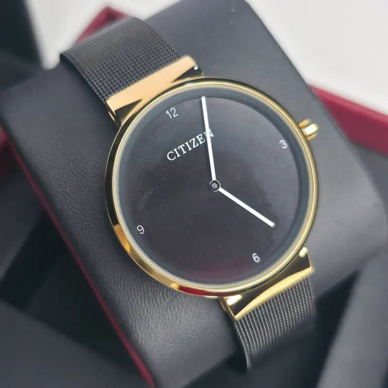 ساعت مچی عقربه ای مردانه سیتیزن مشکی طلایی مدل S1298G — تصویر ۲