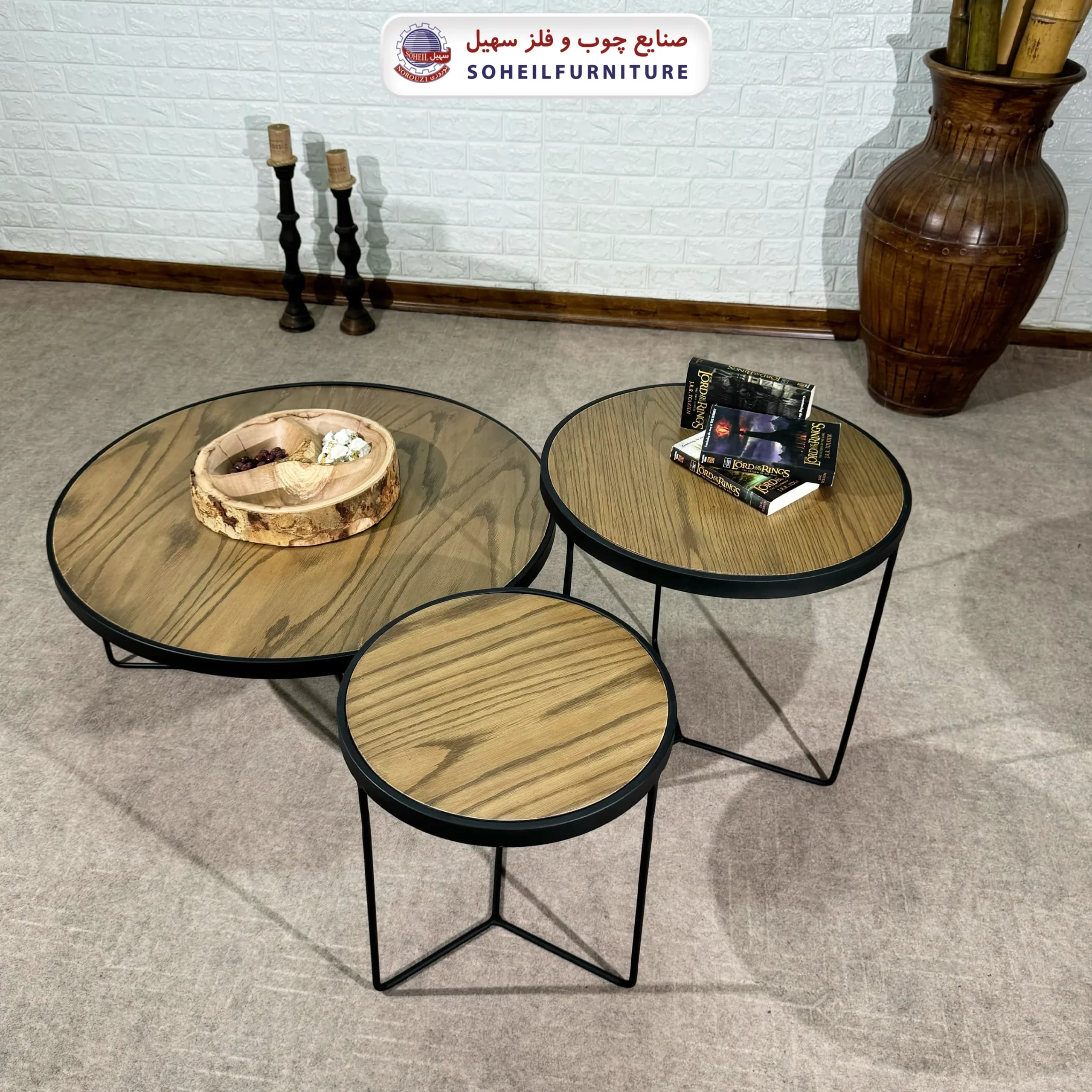 جلومبل چوب و فلز 3 تیکه مدل مارسی سهیل — تصویر ۲
