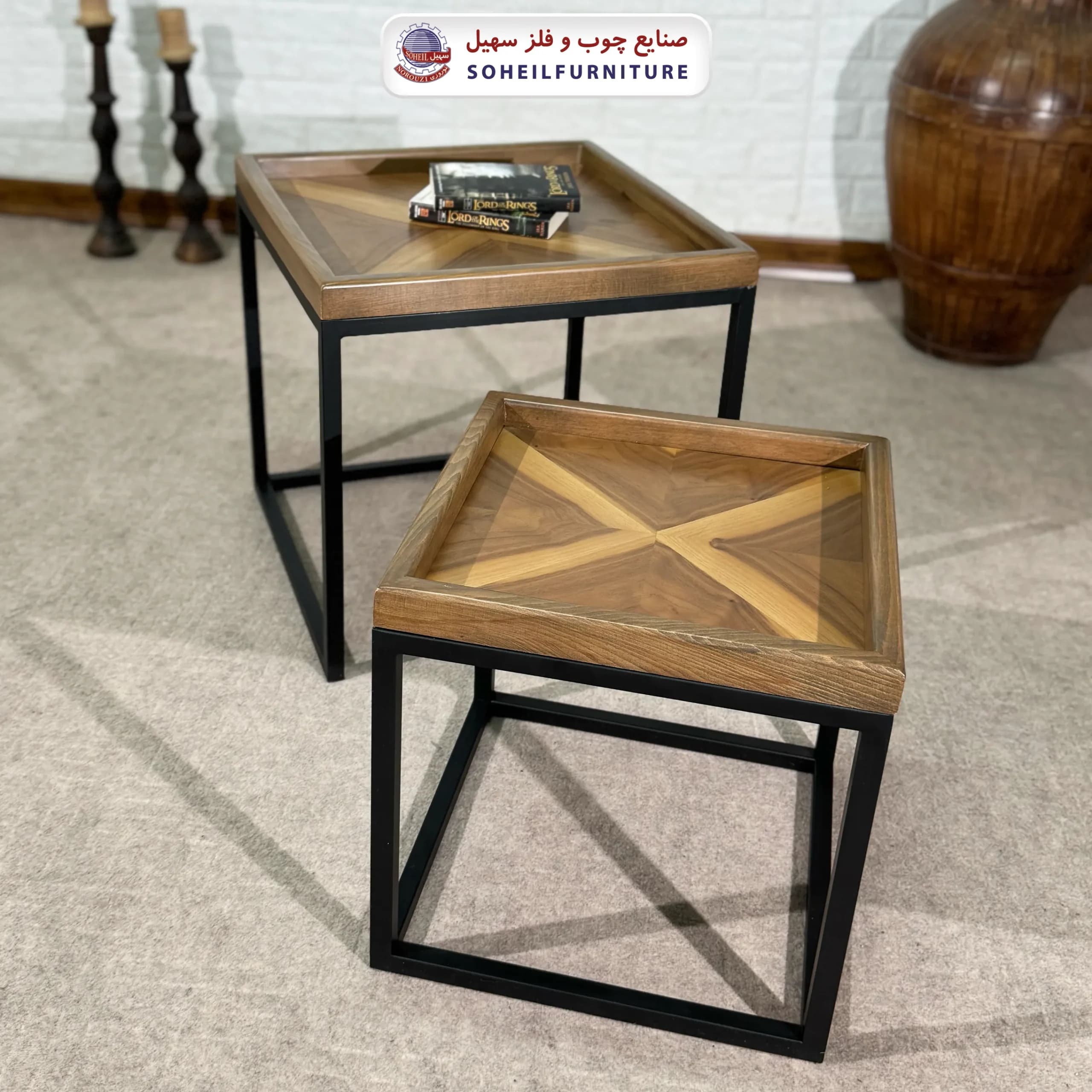 جلومبل چوب و فلز 2 تیکه مدل همتا سهیل(چوب گردو) — تصویر ۸