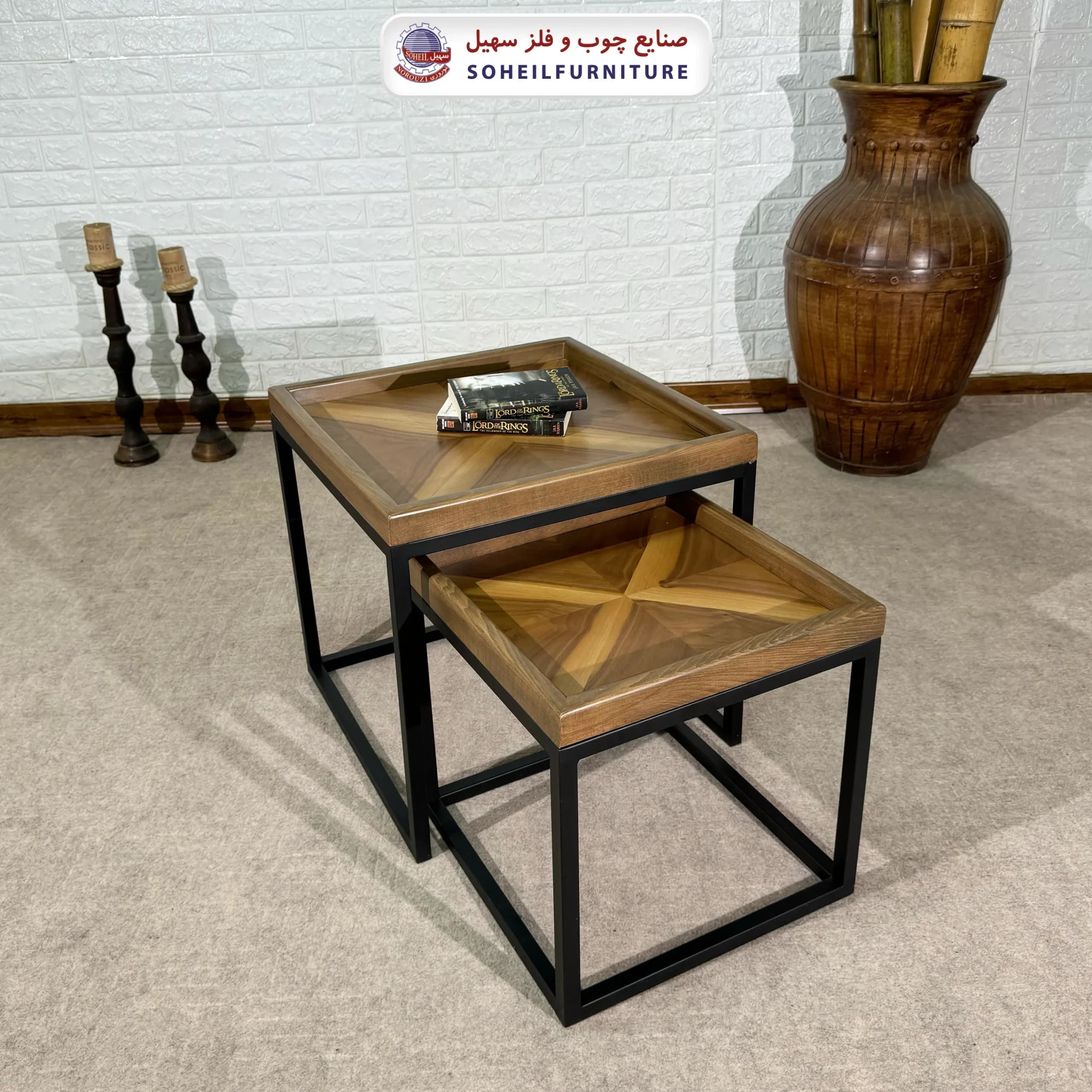 جلومبل چوب و فلز 2 تیکه مدل همتا سهیل(چوب گردو) — تصویر ۷