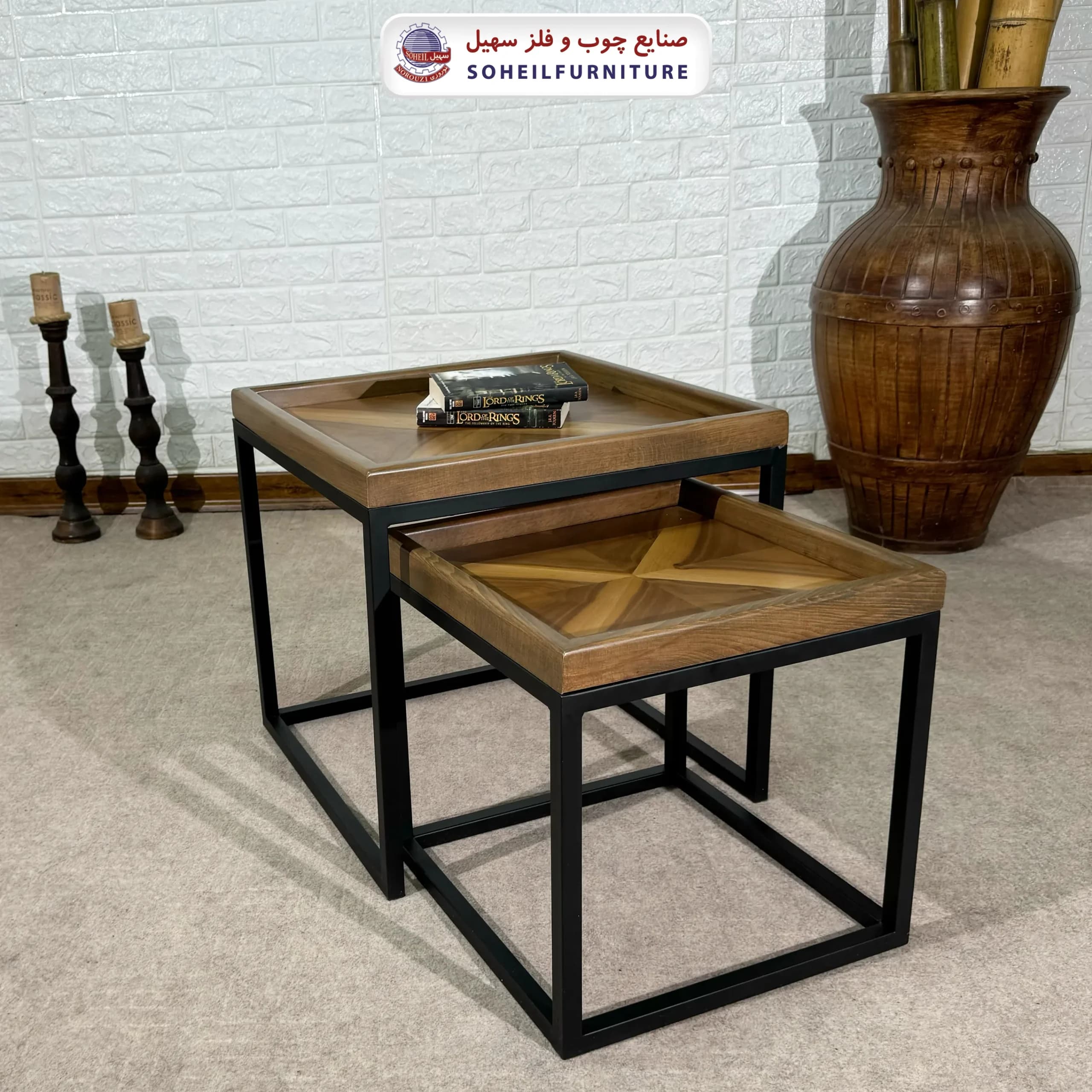 جلومبل چوب و فلز 2 تیکه مدل همتا سهیل(چوب گردو) — تصویر ۶