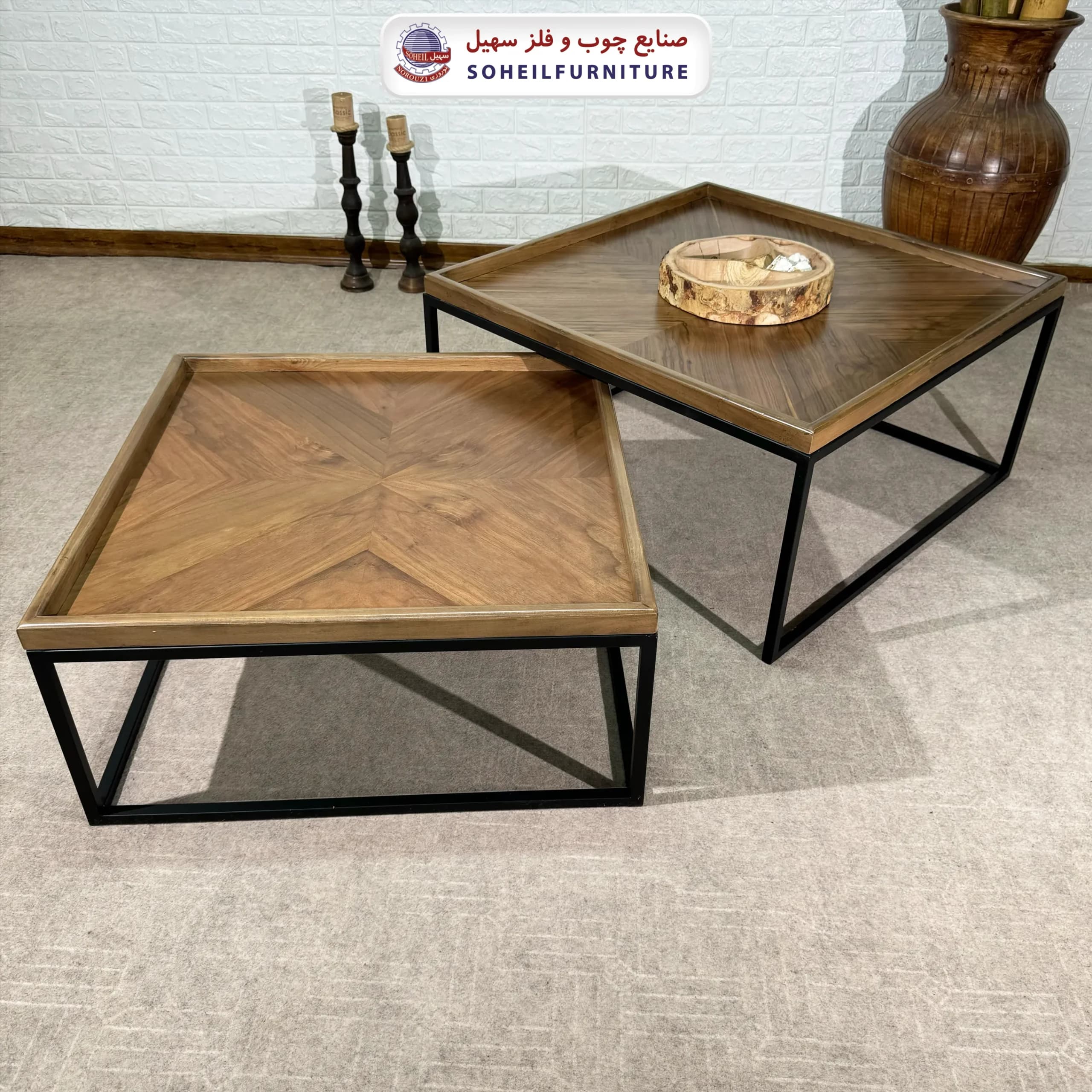جلومبل چوب و فلز 2 تیکه مدل همتا سهیل(چوب گردو) — تصویر ۲