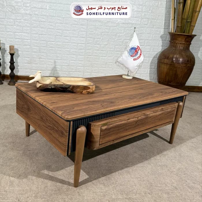 میز جلو مبلی چوبی مدرن کشودار مدل 0091 سهیل — تصویر ۵