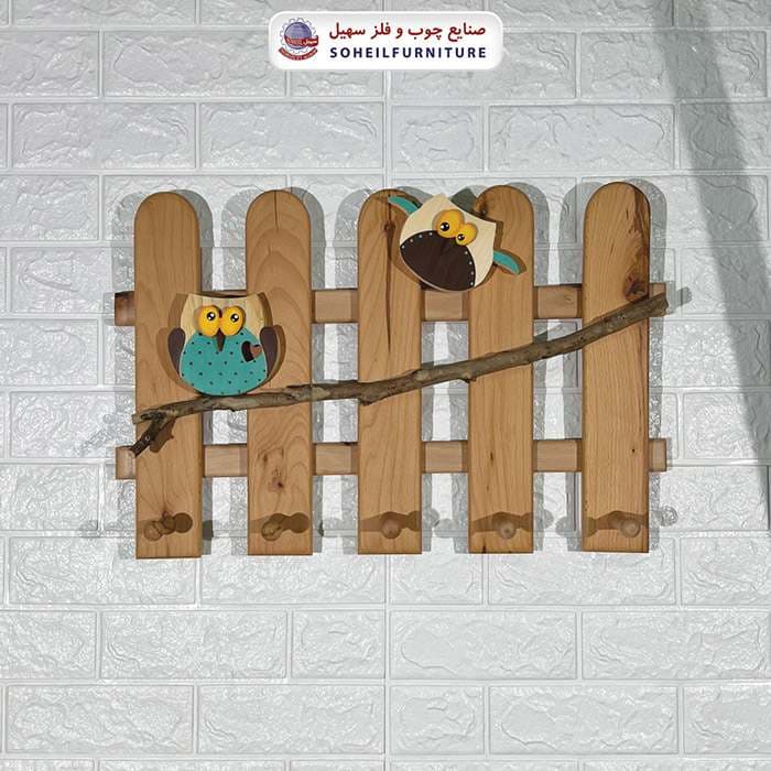 جالباسی دیواری فانتزی چوبی مدل جغد سهیل (چوب لباسی فانتزی) — تصویر ۶