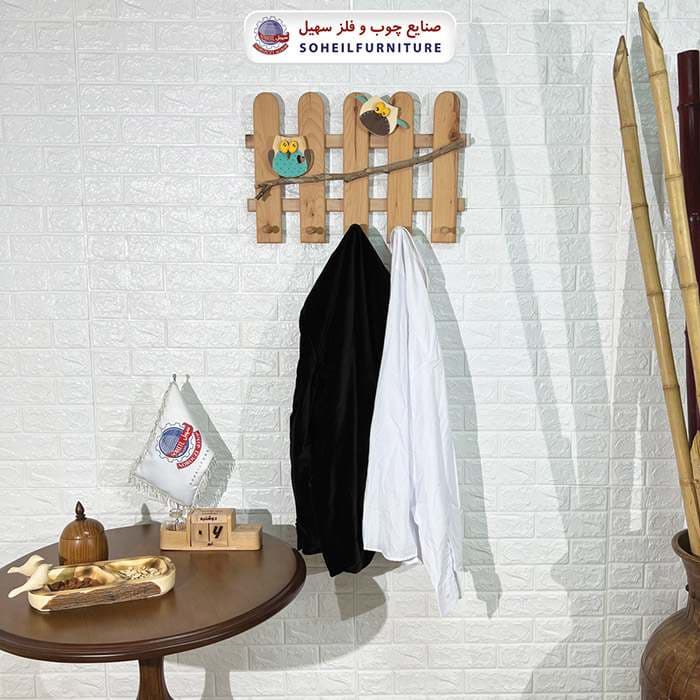 جالباسی دیواری فانتزی چوبی مدل جغد سهیل (چوب لباسی فانتزی) — تصویر ۸