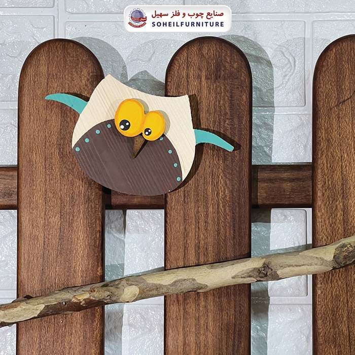 جالباسی دیواری فانتزی چوبی مدل جغد سهیل (چوب لباسی فانتزی) — تصویر ۳