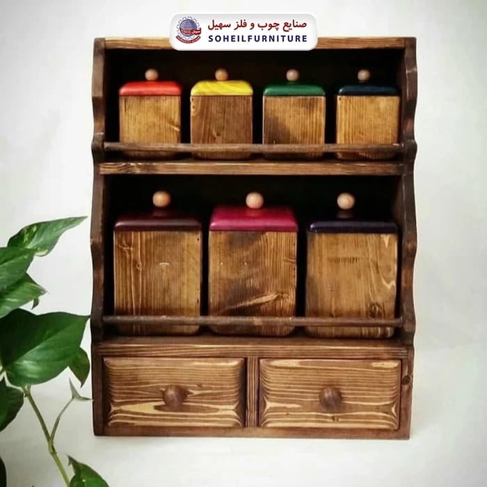 پاسماوری چوبی بزرگ جا ادویه چوبی سهیل