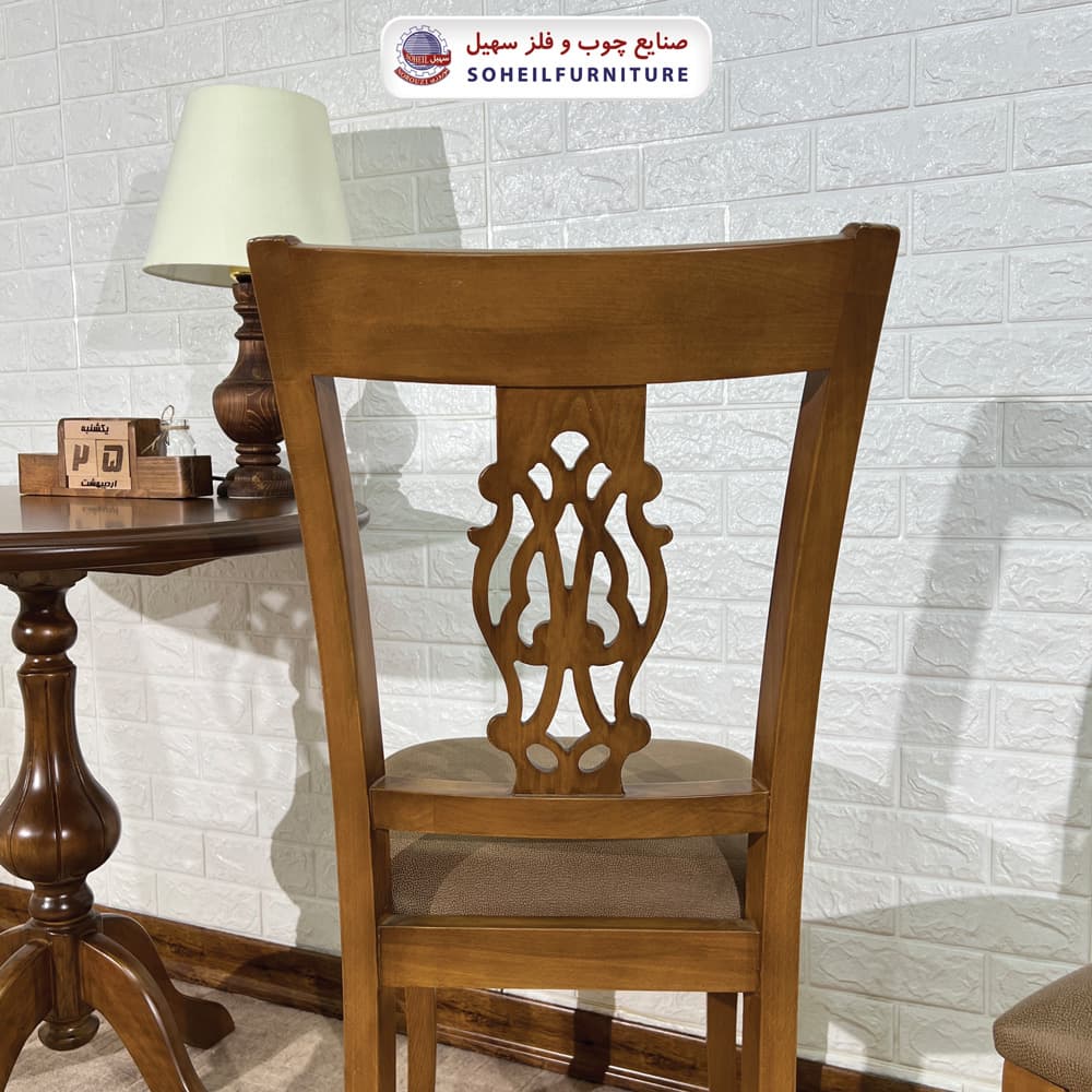 صندلی ناهارخوری چوبی کلاسیک مدل ویکتوریا سهیل — تصویر ۴