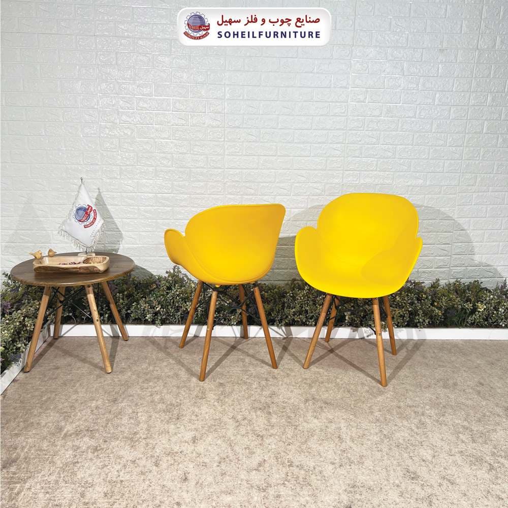 صندلی چوبی ایفلی مدرن مدل صدف دسته دار سهیل (صندلی فایبرگلاس نشکن) — تصویر ۸