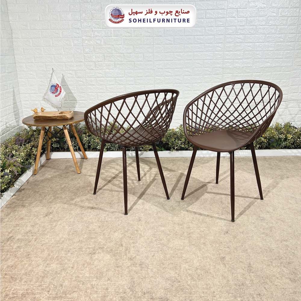 صندلی ایفلی چوبی و فلزی مدرن مدل بامبو سهیل (صندلی فایبرگلاس نشکن) — تصویر ۴