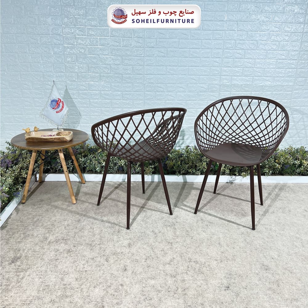 صندلی ایفلی چوبی و فلزی مدرن مدل بامبو سهیل (صندلی فایبرگلاس نشکن) — تصویر ۷