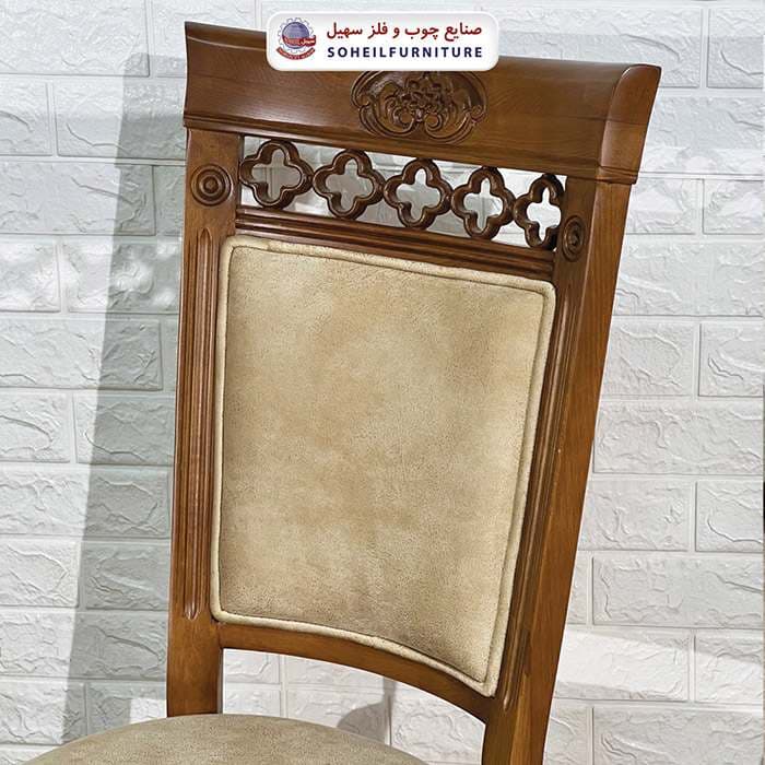 صندلی ناهارخوری چوبی کلاسیک مدل آرش سهیل — تصویر ۵