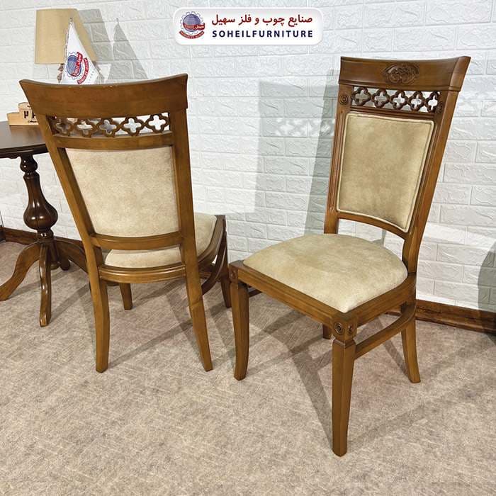 صندلی ناهارخوری چوبی کلاسیک مدل آرش سهیل — تصویر ۴