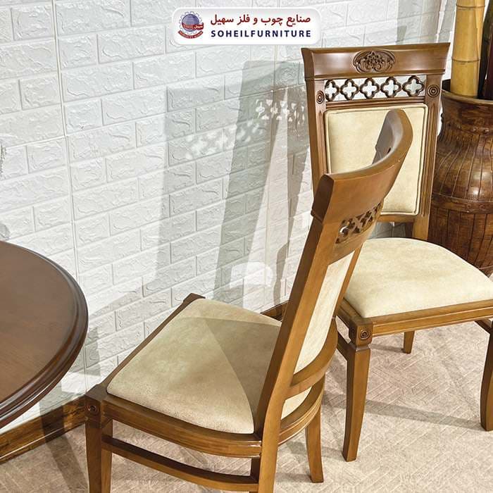 صندلی ناهارخوری چوبی کلاسیک مدل آرش سهیل — تصویر ۷