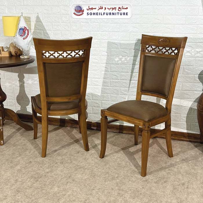 صندلی ناهارخوری چوبی کلاسیک مدل آرش سهیل — تصویر ۸