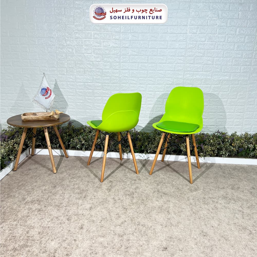 صندلی چوبی ایفلی مدرن مدل کندو چرمی سهیل (صندلی فایبرگلاس نشکن)