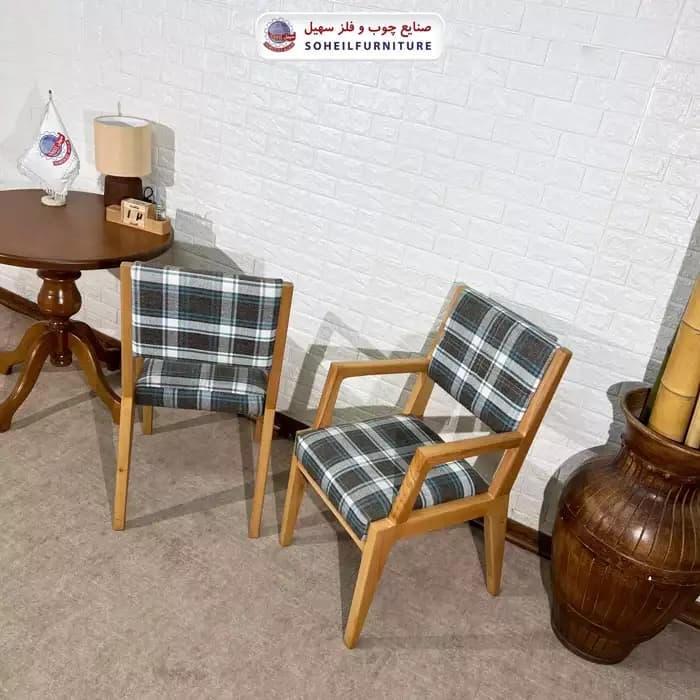 صندلی ناهارخوری چوبی السا دسته دار سهیل — تصویر ۷