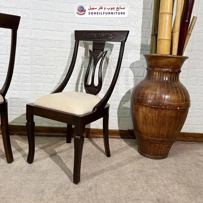 صندلی ناهارخوری چوبی لاله سهیل — تصویر ۳
