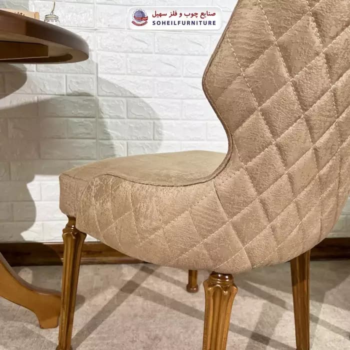 صندلی ناهارخوری چوبی هلنا پشت پارچه سهیل — تصویر ۸