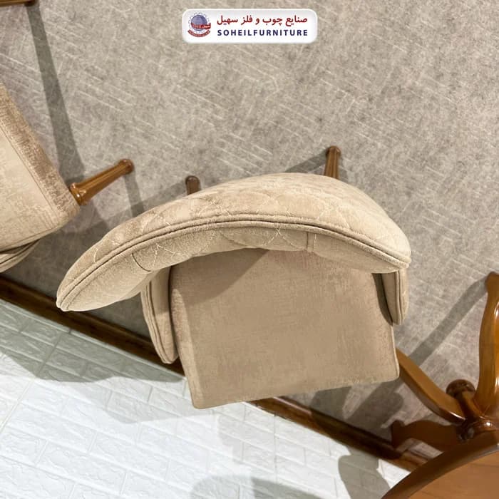 صندلی ناهارخوری چوبی هلنا پشت پارچه سهیل — تصویر ۶