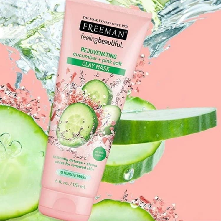 ماسک صورت Freeman مدل Rejuvenating Cucumber Plus Pink Salt حجم 175 میلی لیتر — تصویر ۲