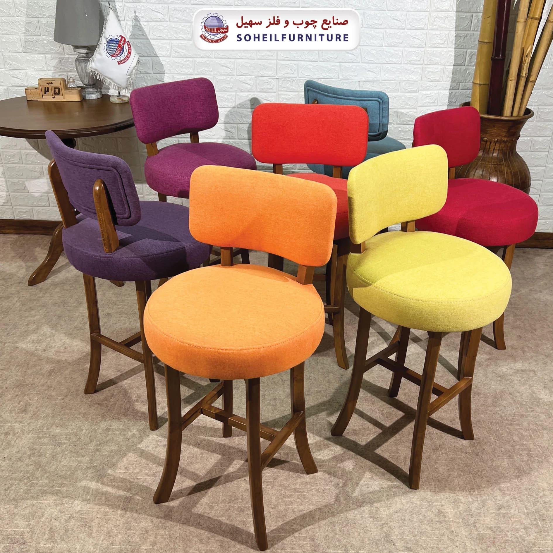 صندلی اپن لهستانی چوبی سهیل (گردان- دارای قابلیت چرخش 360 درجه) — تصویر ۲