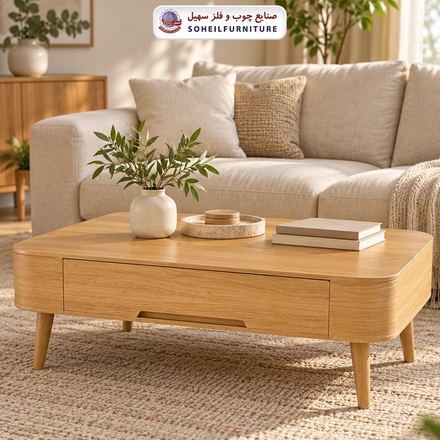 میز جلومبلی چوبی مدرن کشودار مدل 129 سهیل — تصویر ۱۰