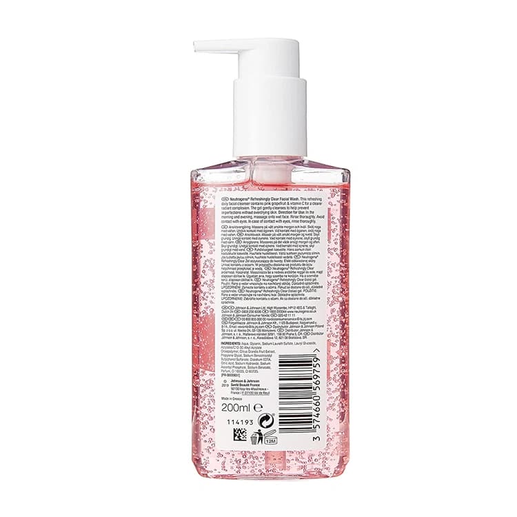 ژل شوینده صورت Neutrogena مدل Refreshingly Clear حجم 200 میلی لیتر — تصویر ۲