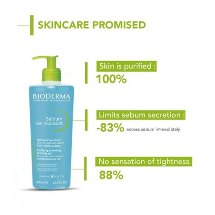ژل شوینده صورت Bioderma مدل Sebium حجم 500 میلی لیتر — تصویر ۵