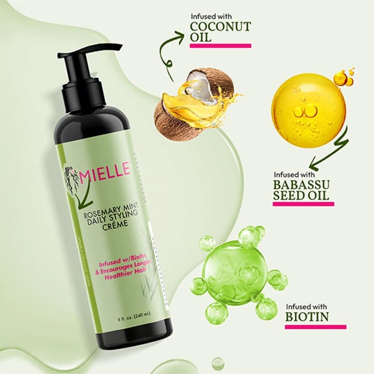 کرم مو Mielle مدل Rosemary Mint Daily Styling حجم 240 میلی لیتر — تصویر ۴
