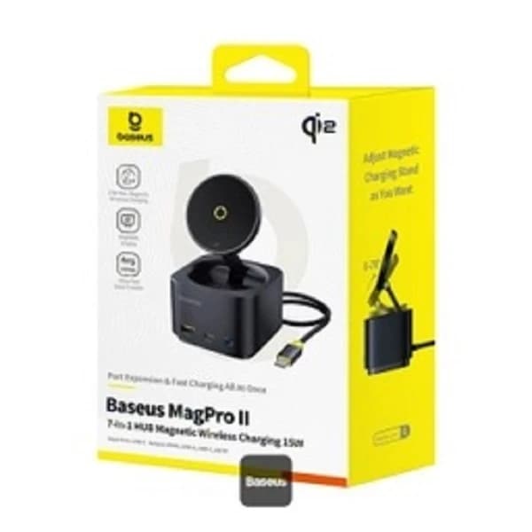 شارژر بی‌سیم باسئوس مدل MagPro Series II 7-in-1 Wireless Charger 15W — تصویر ۴
