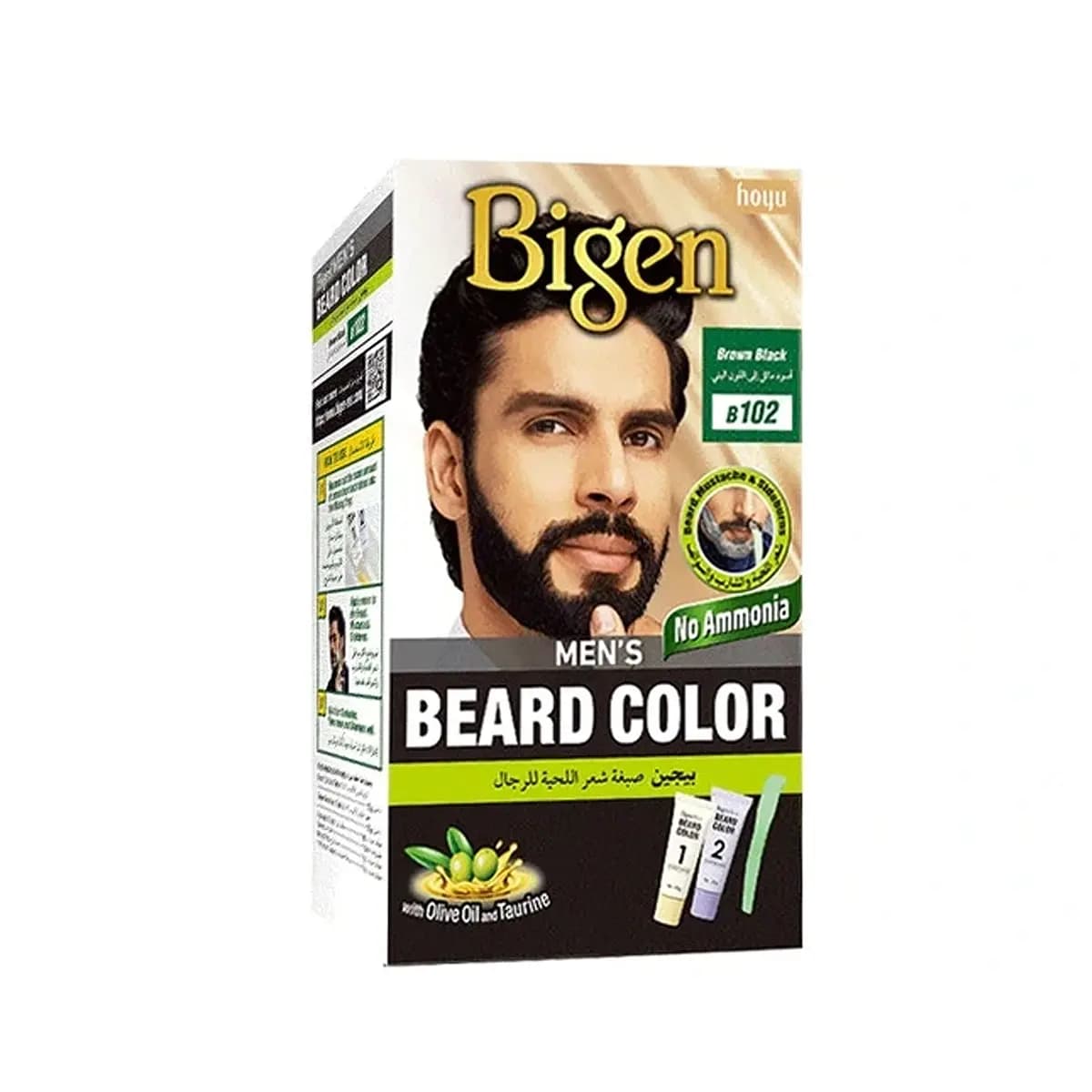 کیت رنگ ریش و سبیل بیگن مشکی قهوه ای شماره Bigen 102