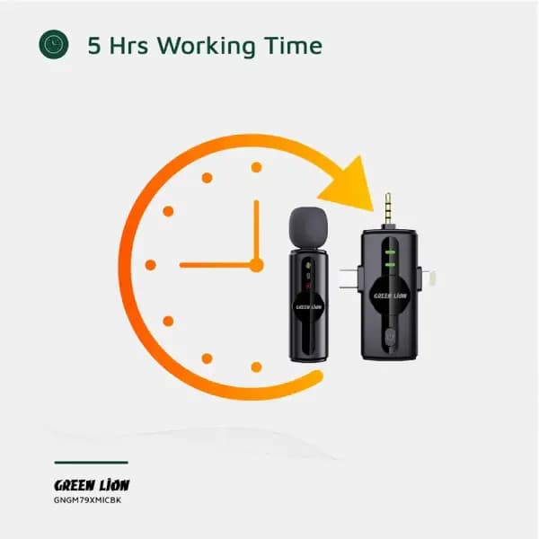میکروفون بی‌سیم 3 در 1 گرین لاین مدل Green Lion 3 in 1 Noise Cancellation Microphone GM-79X — تصویر ۵