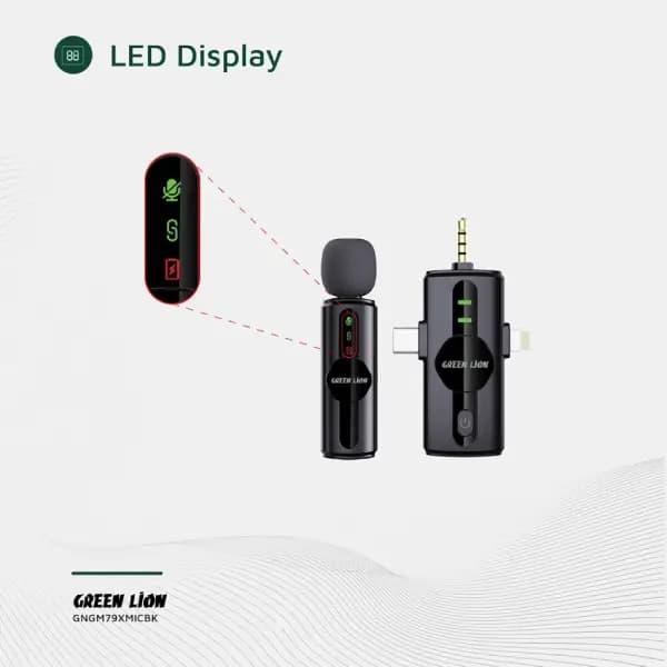 میکروفون بی‌سیم 3 در 1 گرین لاین مدل Green Lion 3 in 1 Noise Cancellation Microphone GM-79X — تصویر ۲