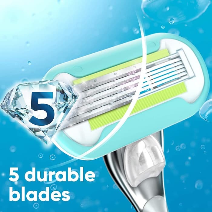 تیغ اصلاح پلاتینی ونوس مدل Extra Smooth ژیلت (Gillette) اصل | دارای تیغه یدکی اضافه، مخصوص خانم‌ها — تصویر ۳