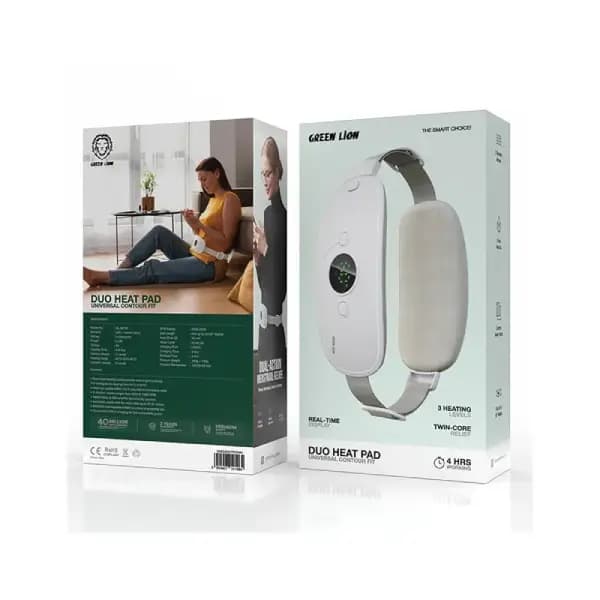 ماساژور قاعدگی شکم و کمر گرین لاین مدل Green Lion Duo Heat Pad Universal Contour Fit GNDUOHTPDWH — تصویر ۲