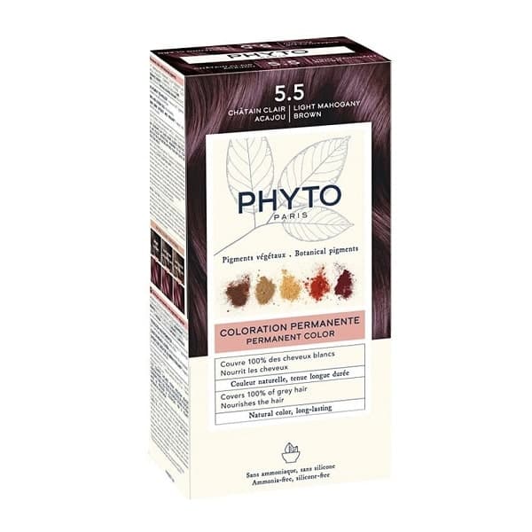 رنگ موی بدون آمونیاک فیتو کالر Phytocolor اصل رنگ 5.5 | رنگ دائمی و گیاهی