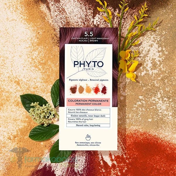 رنگ موی بدون آمونیاک فیتو کالر Phytocolor اصل رنگ 5.5 | رنگ دائمی و گیاهی — تصویر ۲