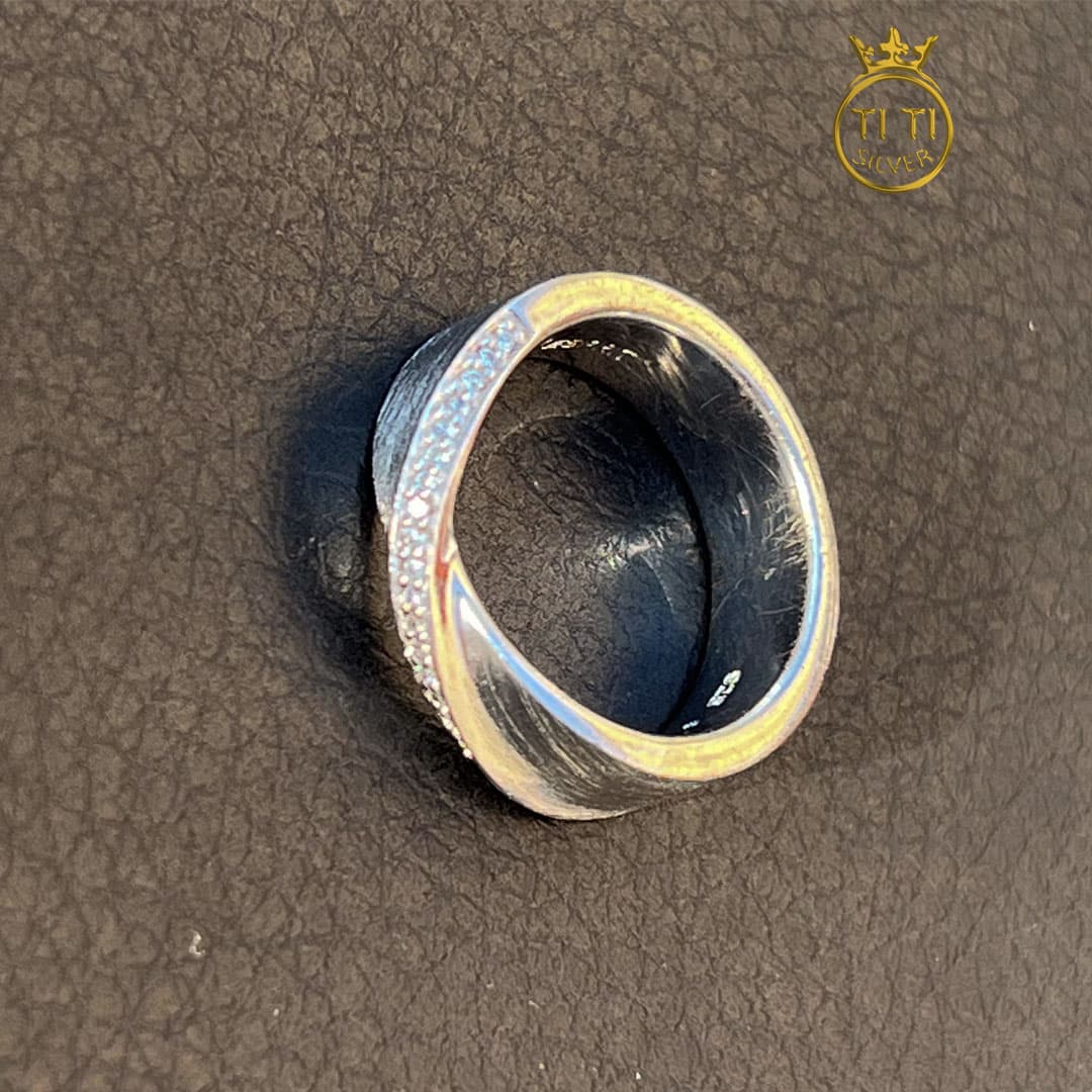 حلقه تک مردانه نقره — تصویر ۲
