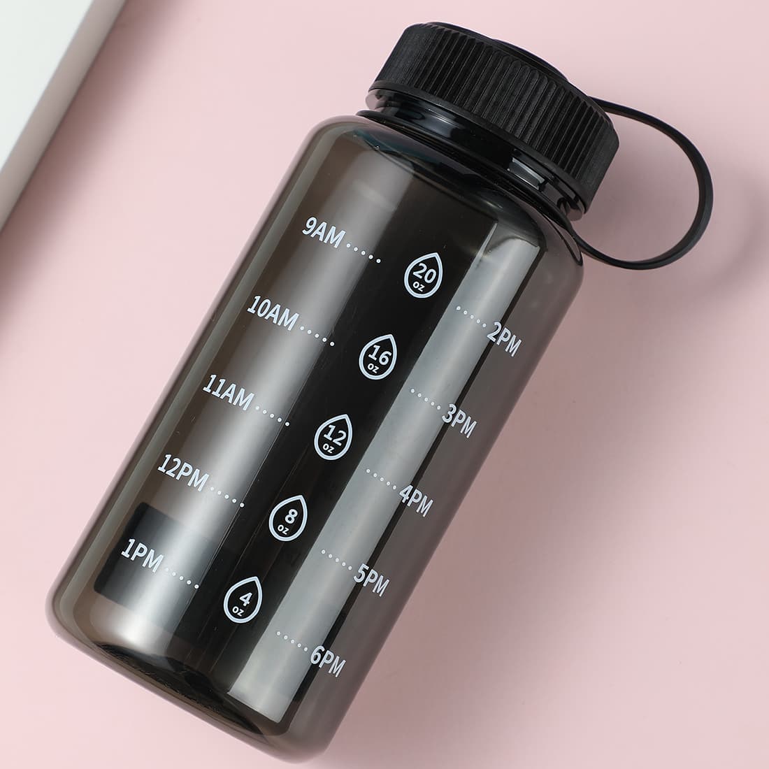 بطری اسپرت مینیسو، مدل MINISO Plastic Water Bottle، مشکی، 800 میلی لیتر — تصویر ۲